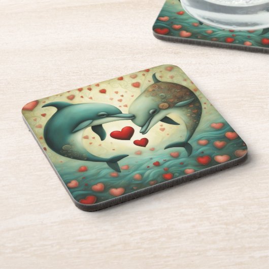 Dessous-de-verre Dolphin Love 2 (Côté gauche)