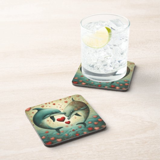 Dessous-de-verre Dolphin Love 2 (Côté Droit)