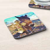 Dessous-de-verre Donkey avec croix Rose (Côté gauche)