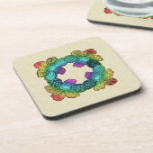 Dessous-de-verre Doodle à fleurs arc-en-ciel (Côté gauche)