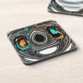 Dessous-de-verre Doodle ethnique africain Zebra texturé Art Imprime (Côté gauche)