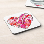 Dessous de verre Doodle Motif Heart Cork-Backback (Côté gauche)