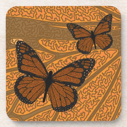 Dessous-de-verre Doodled Monarch Square Coaster (Devant)