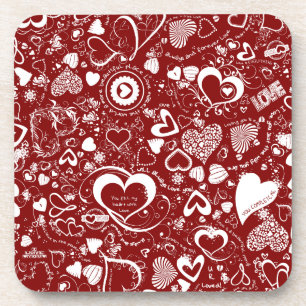 Dessous-de-verre Doodles d'amour du coeur