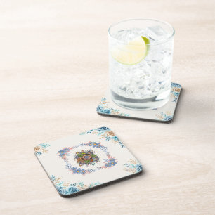 Dessous-de-verre Douce Calme – Art Floral Aquarelle Sarcelle