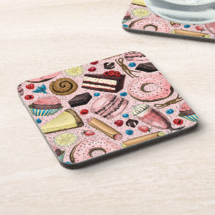 Dessous-de-verre Douceurs sur rose