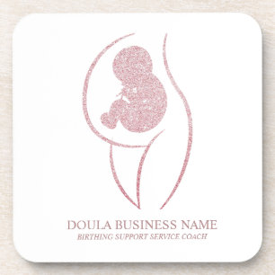 Dessous-de-verre Doula & Coach de Naissance Rose Gold sophistiqué