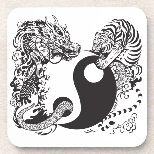 Dessous-de-verre dragon and tiger yin yang (Devant)
