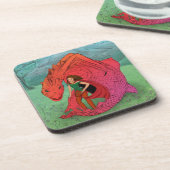 Dessous-de-verre Dragon Bébé Rouge (Côté gauche)