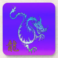 Dragon bleu chinois sur les casseroles de boisson 