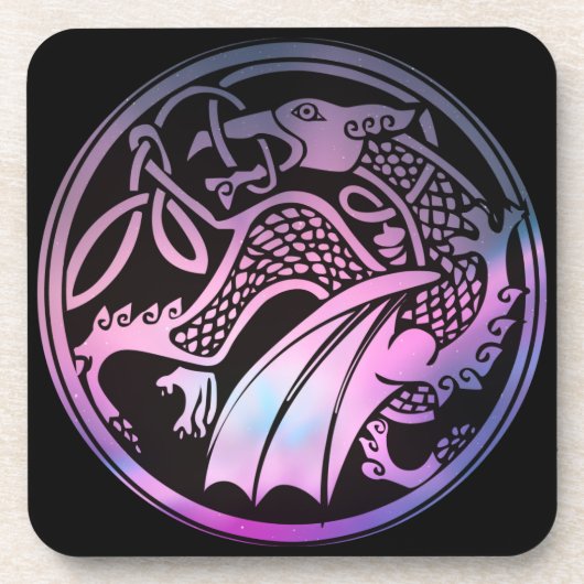 Dessous-de-verre Dragon Celtique Rond (Devant)