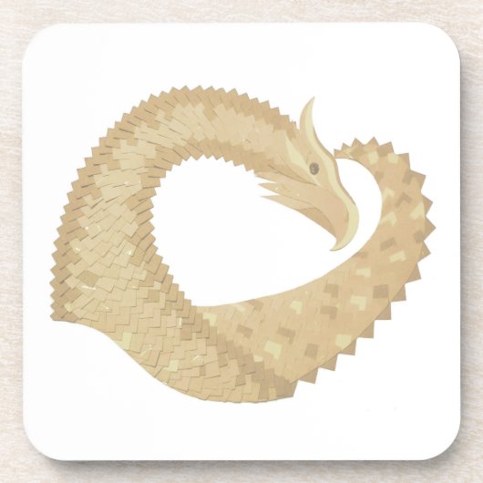 Dessous-de-verre Dragon de coeur de grès sur blanc (Devant)