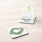 Dessous-de-verre Dragon de coeur vert olive blanc (Côté Droit)