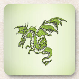 Dessous-de-verre Dragon de combat vert