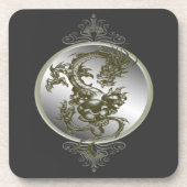 Dessous de verre Dragon en acier (Devant)