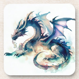 Dessous-de-verre Dragon en aquarelle