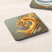 Dessous-de-verre Dragon Jaune Doré (Côté gauche)