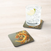 Dessous-de-verre Dragon Jaune Doré (Côté Droit)