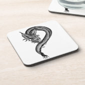 Dessous-de-verre Dragon noir et blanc (Côté gauche)