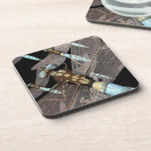 Dessous-de-verre Dragonfly Air Force sur Black (Côté gauche)