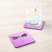 Dessous-de-verre Dragonfly - argent, or, violet et noir (Côté Droit)