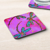 Dessous-de-verre Dragonfly Flit Electrique rose (Côté gauche)