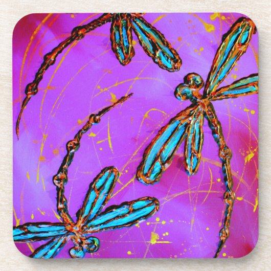 Dessous-de-verre Dragonfly Flit Electrique rose (Devant)