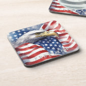 Dessous-de-verre Drapeau américain Aigle de la liberté Motivation I (Côté gauche)