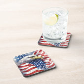 Dessous-de-verre Drapeau américain Aigle de la liberté Motivation I (Côté Droit)