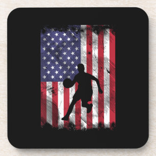 Dessous-de-verre Drapeau américain Basketball Vintage Baller patrio
