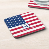 Dessous-de-verre Drapeau américain Customisé Monogramme 4 juillet (Côté gauche)