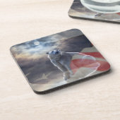 Dessous-de-verre Drapeau américain de l'Ours polaire de l'Alaska (Côté gauche)