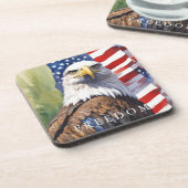 Dessous-de-verre Drapeau américain Liberté Aigle Motivationnel Insp (Côté gauche)