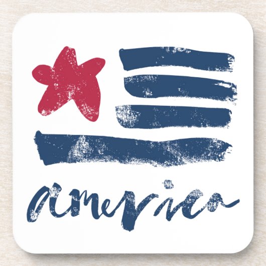 Dessous-de-verre Drapeau américain Paintstrokes (Devant)