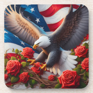 Dessous-de-verre Drapeau américain patriotique et aigle