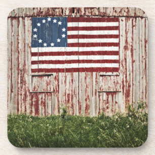 Dessous-de-verre Drapeau américain peint sur la grange