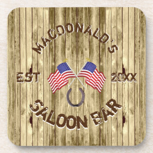 Dessous-de-verre Drapeau américain rustique Bar à thème cowboy