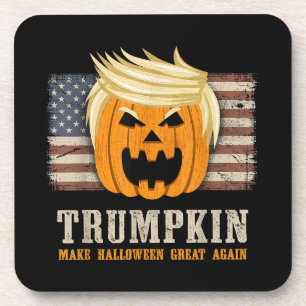 Dessous-de-verre Drapeau américain Vintage Halloween Trumpkin Funny