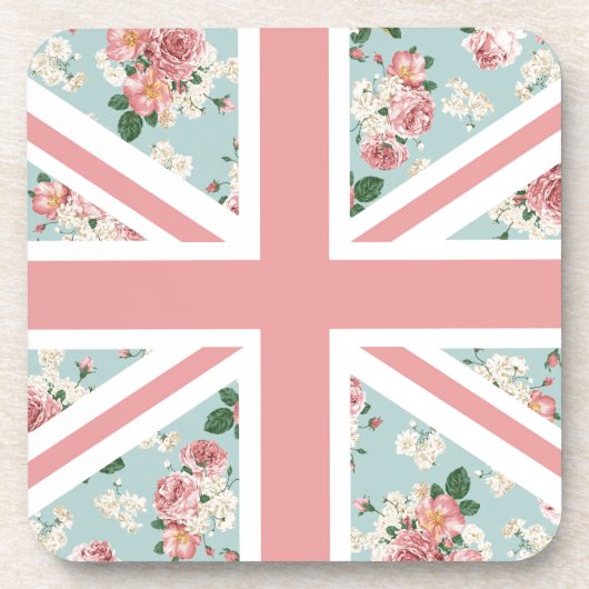 Dessous-de-verre Drapeau anglais d'Union Jack de roses (Devant)