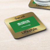 Dessous-de-verre Drapeau Arabie saoudite+Dessous de verre texte (Côté gauche)