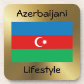 Dessous-de-verre Drapeau Azerbaïdjan+Dessous de verre texte (Devant)