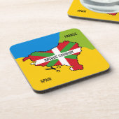 Dessous-de-verre Drapeau basque Ikurriña, indépendance basque, (Côté gauche)