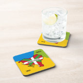 Dessous-de-verre Drapeau basque Ikurriña, indépendance basque, (Côté Droit)