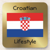 Dessous-de-verre Drapeau Croatie+Dessous de verre texte (Devant)