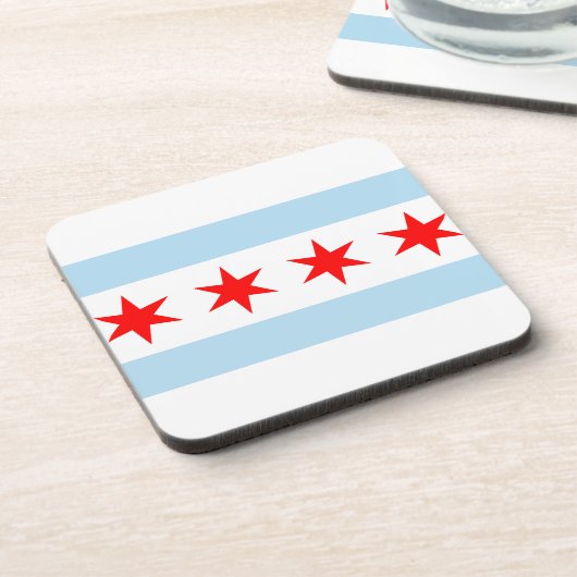 Dessous-de-verre Drapeau de Chicago, Illinois Beverage Coaster (Côté gauche)