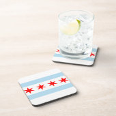 Dessous-de-verre Drapeau de Chicago, Illinois Beverage Coaster (Côté Droit)