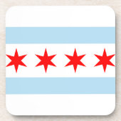Dessous-de-verre Drapeau de Chicago, Illinois Beverage Coaster (Devant)