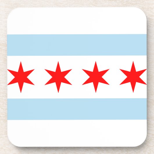 Dessous-de-verre Drapeau de Chicago, Illinois Beverage Coaster (Devant)