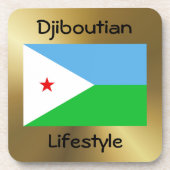 Dessous-de-verre Drapeau de Djibouti+Dessous de verre de texte (Devant)
