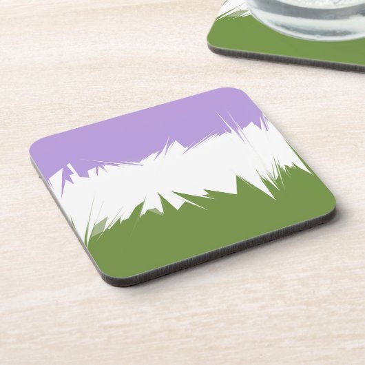 Dessous-de-verre Drapeau de fierté Genderqueer abstrait ZigZag épic (Côté gauche)
